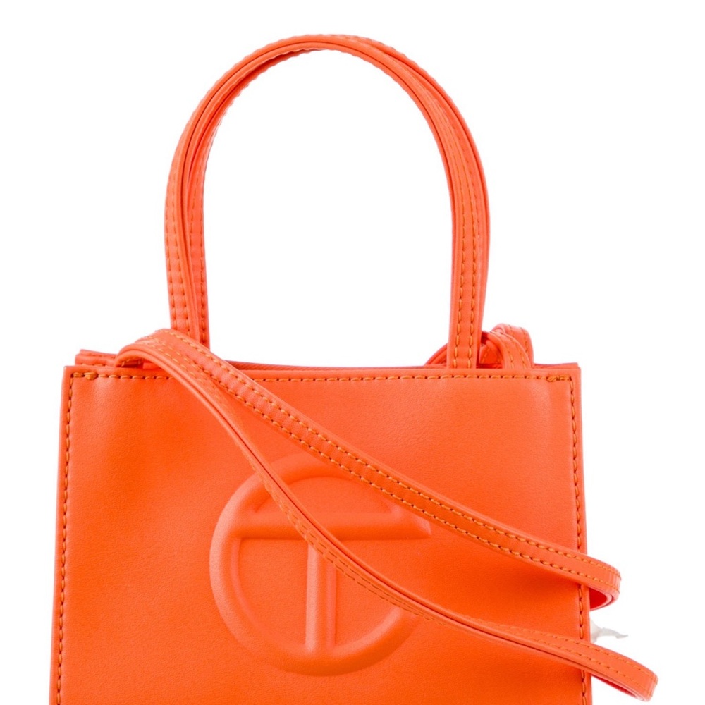 Telfar orange small shopping bag